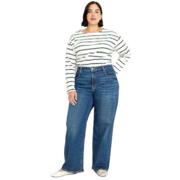 Old Navy Medium Blue Wide Leg Women’s Jeans Plus Size 26 - Picture 1 of 6
